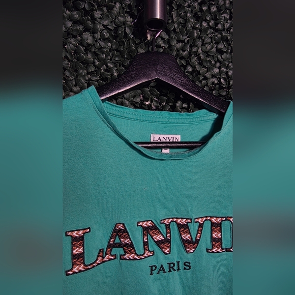 Lanvin Men's Turquoise T-Shirt - Picture 2 of 5